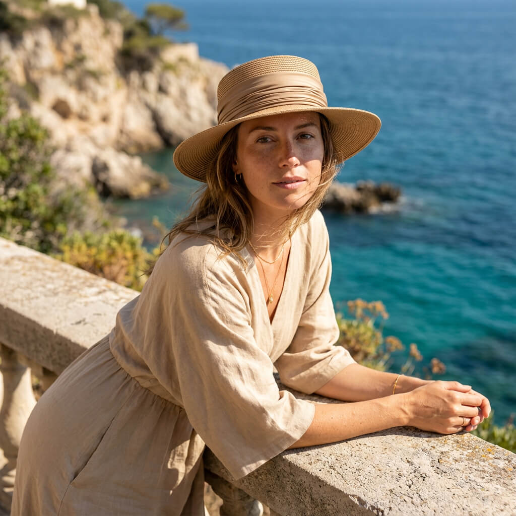 Chapeau fedora en paille pour femme