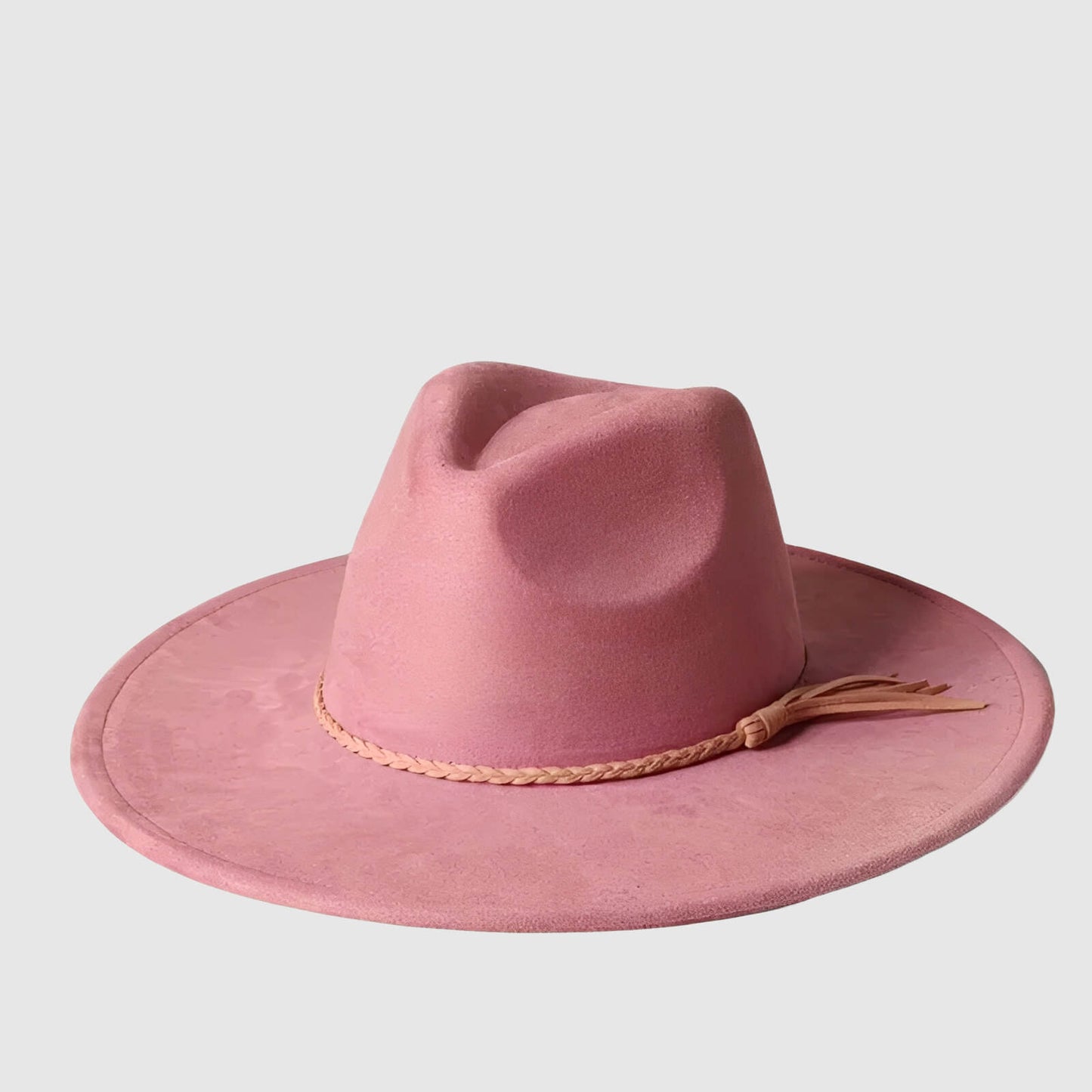 Chapeau fedora en suédine à large bord unisexe