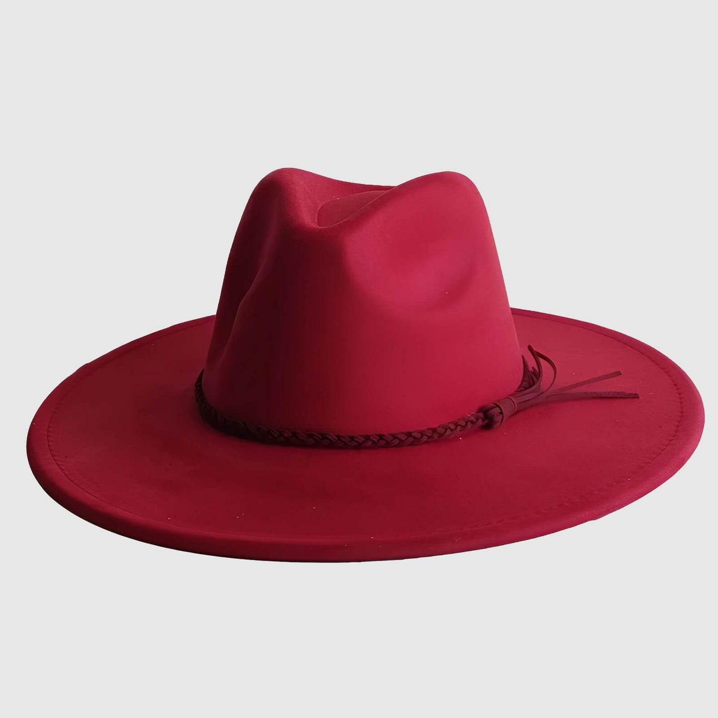 Chapeau fedora en suédine à large bord unisexe