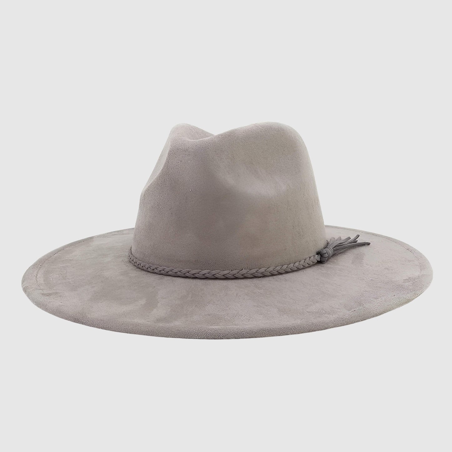 Chapeau fedora en suédine à large bord unisexe