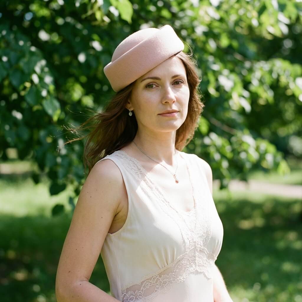Chapeau mariage vintage en laine pour femme