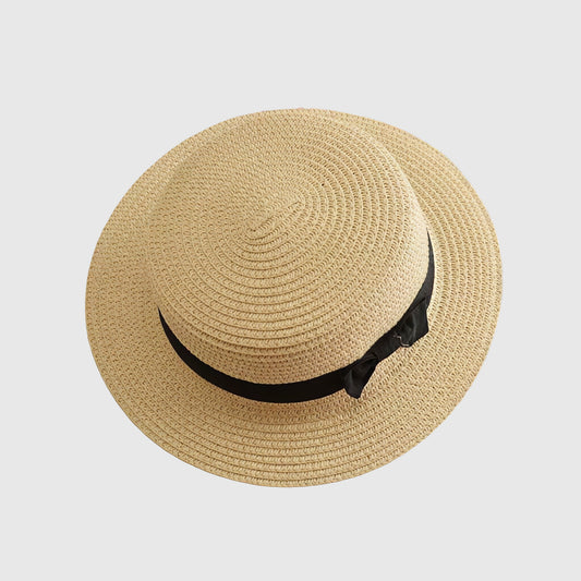 Chapeau Panama en paille avec nœud pour femme
