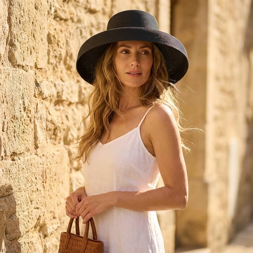 Chapeau panama paille grand bord pour femme