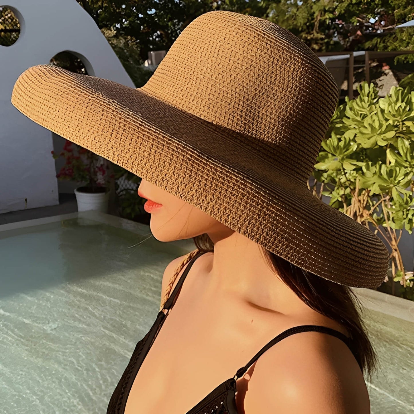 Chapeau panama paille grand bord pour femme