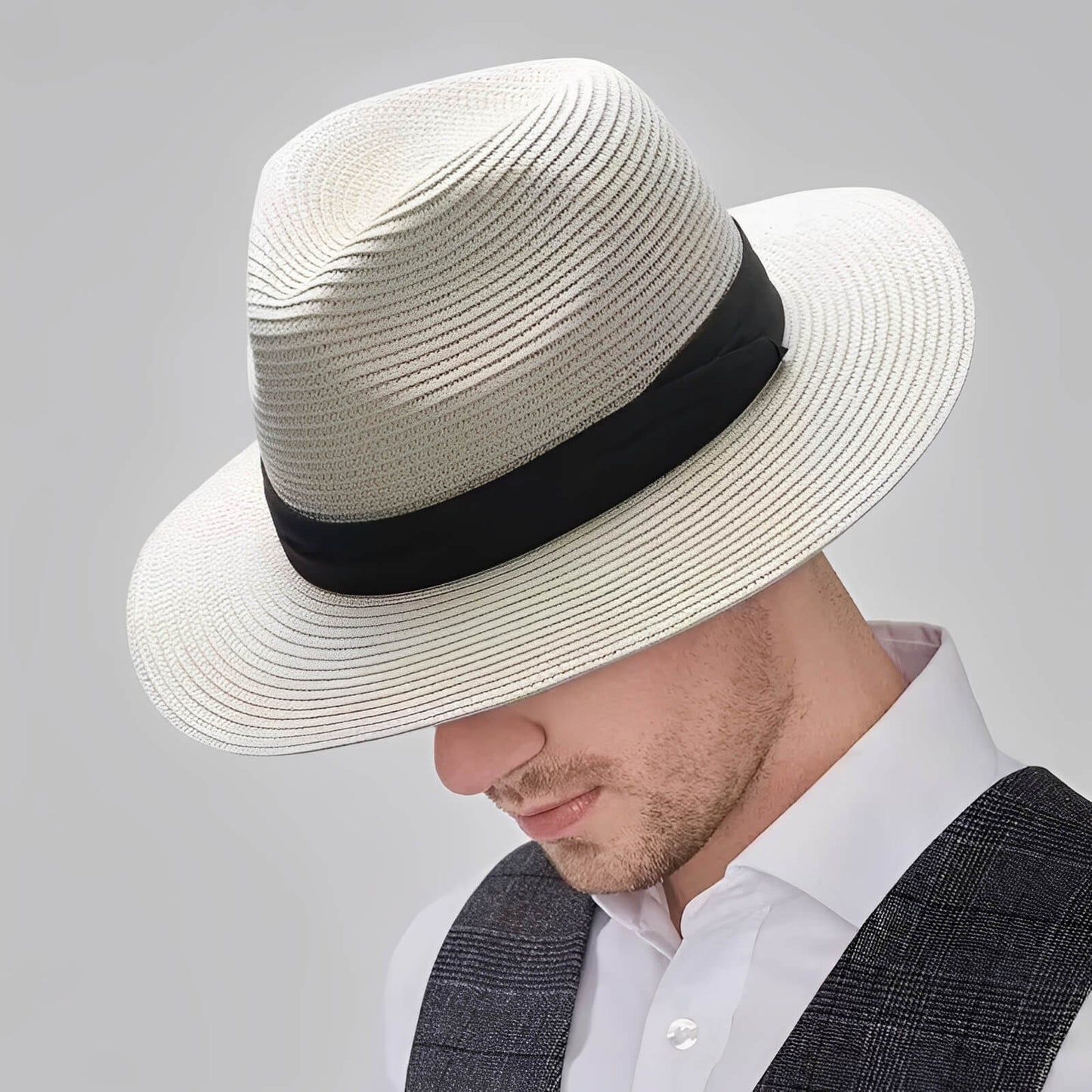Chapeau panama paille grande taille unisexe