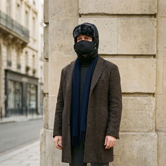 Chapka pilote homme avec masque – spéciale grand froid