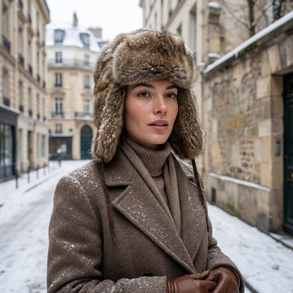 Chapka unisexe fausse fourrure douce – hiver au chaud