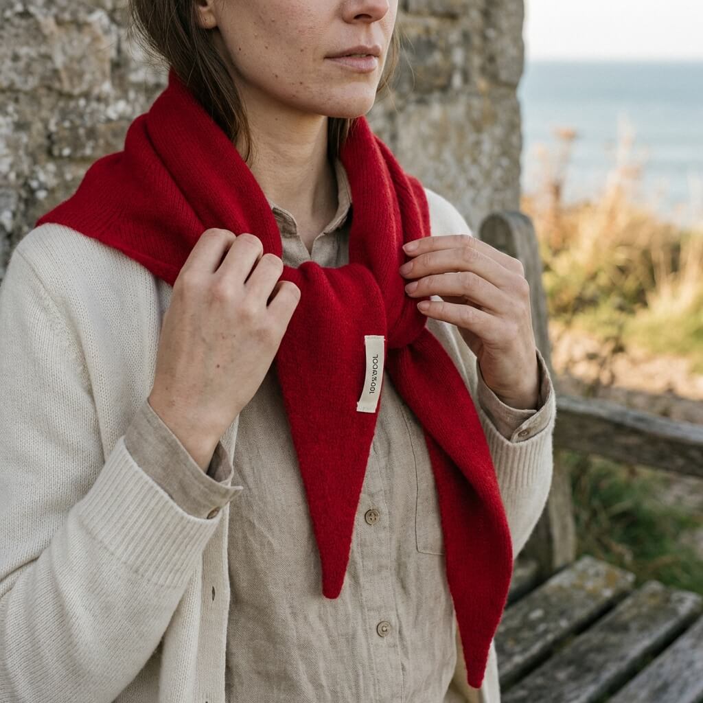 Écharpe triangle en maille douce pour femme