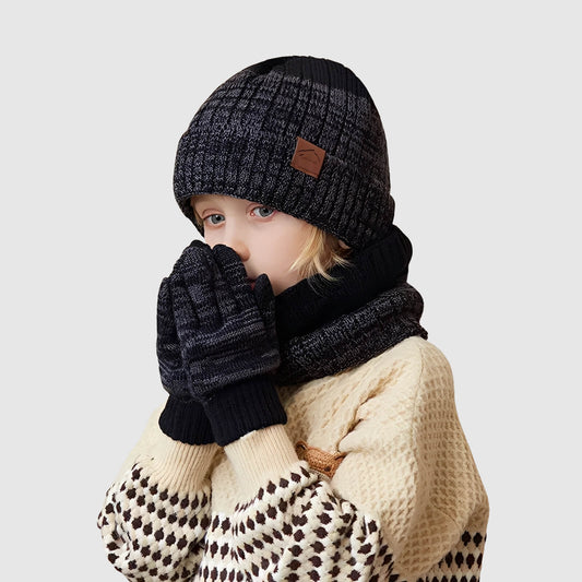 Ensemble bonnet, cache-cou et gants – hiver chaud pour enfants