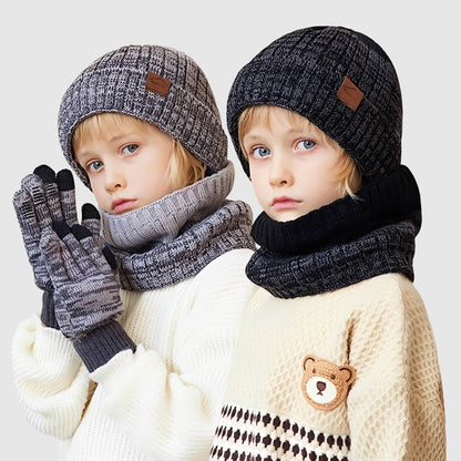 Ensemble bonnet, cache-cou et gants – hiver chaud pour enfants