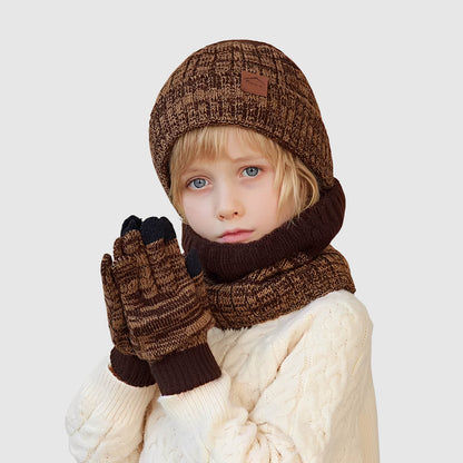 Ensemble bonnet, cache-cou et gants – hiver chaud pour enfants