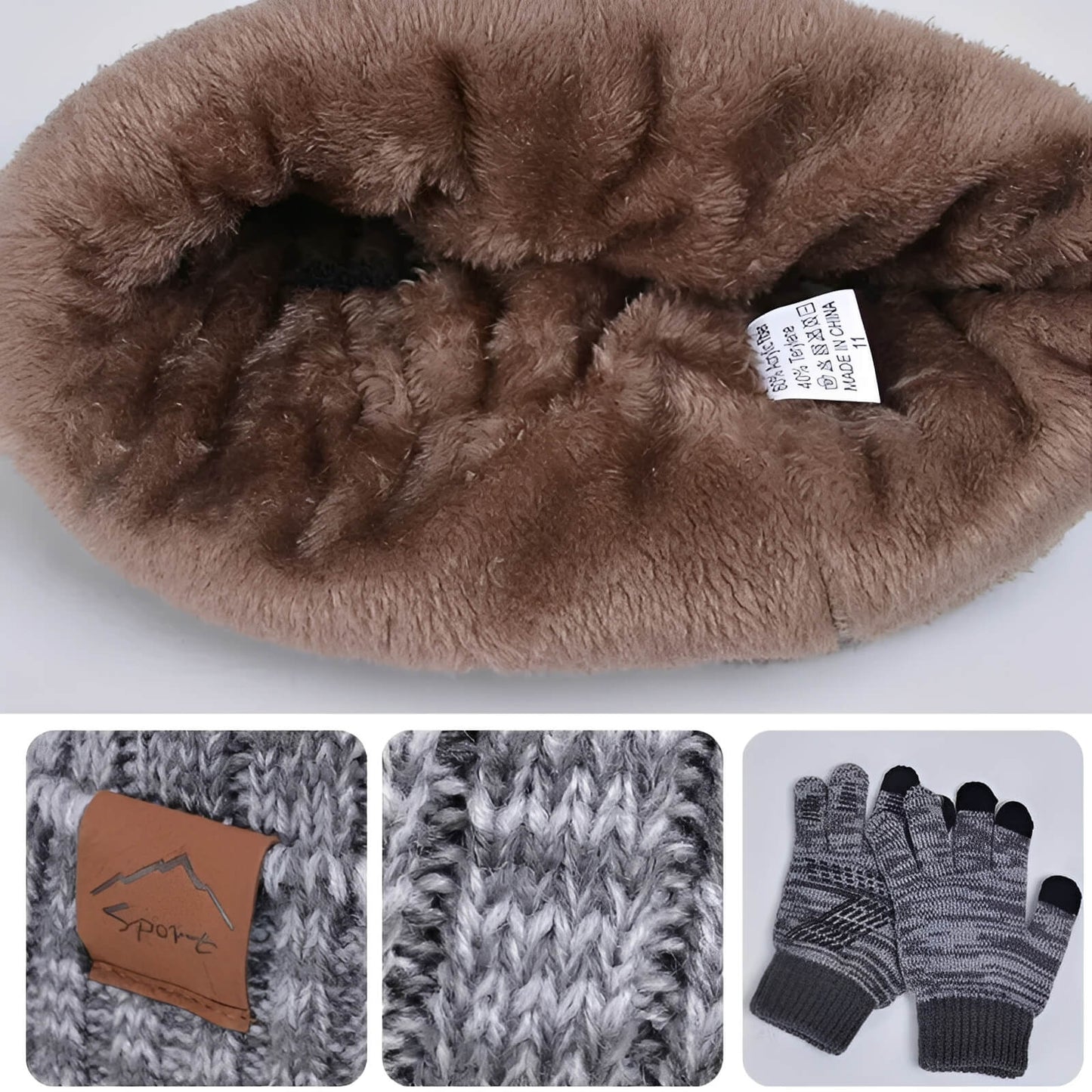 Ensemble bonnet, cache-cou et gants – hiver chaud pour enfants