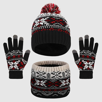 Ensemble bonnet, cache-cou et gants – hiver chaud pour les 3‑12 ans