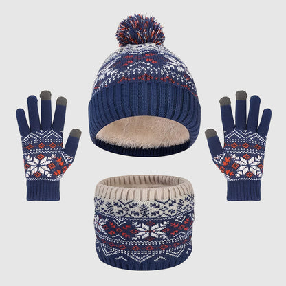 Ensemble bonnet, cache-cou et gants – hiver chaud pour les 3‑12 ans