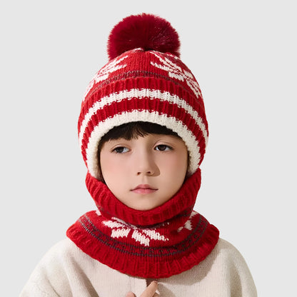 Ensemble bonnet et écharpe enfant – tricot épais pour l’hiver