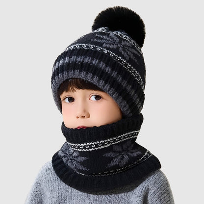 Ensemble bonnet et écharpe enfant – tricot épais pour l’hiver