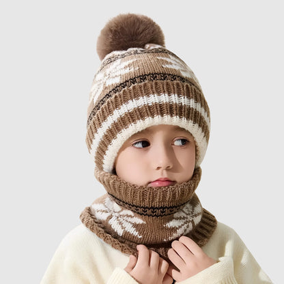 Ensemble bonnet et écharpe enfant – tricot épais pour l’hiver