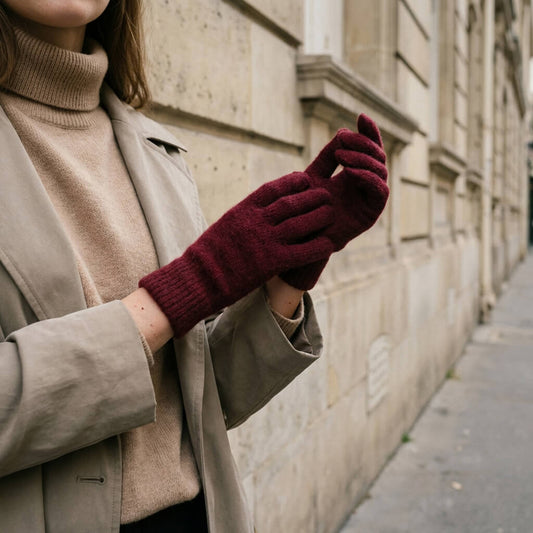 Gants en maille douceur polaire pour femme