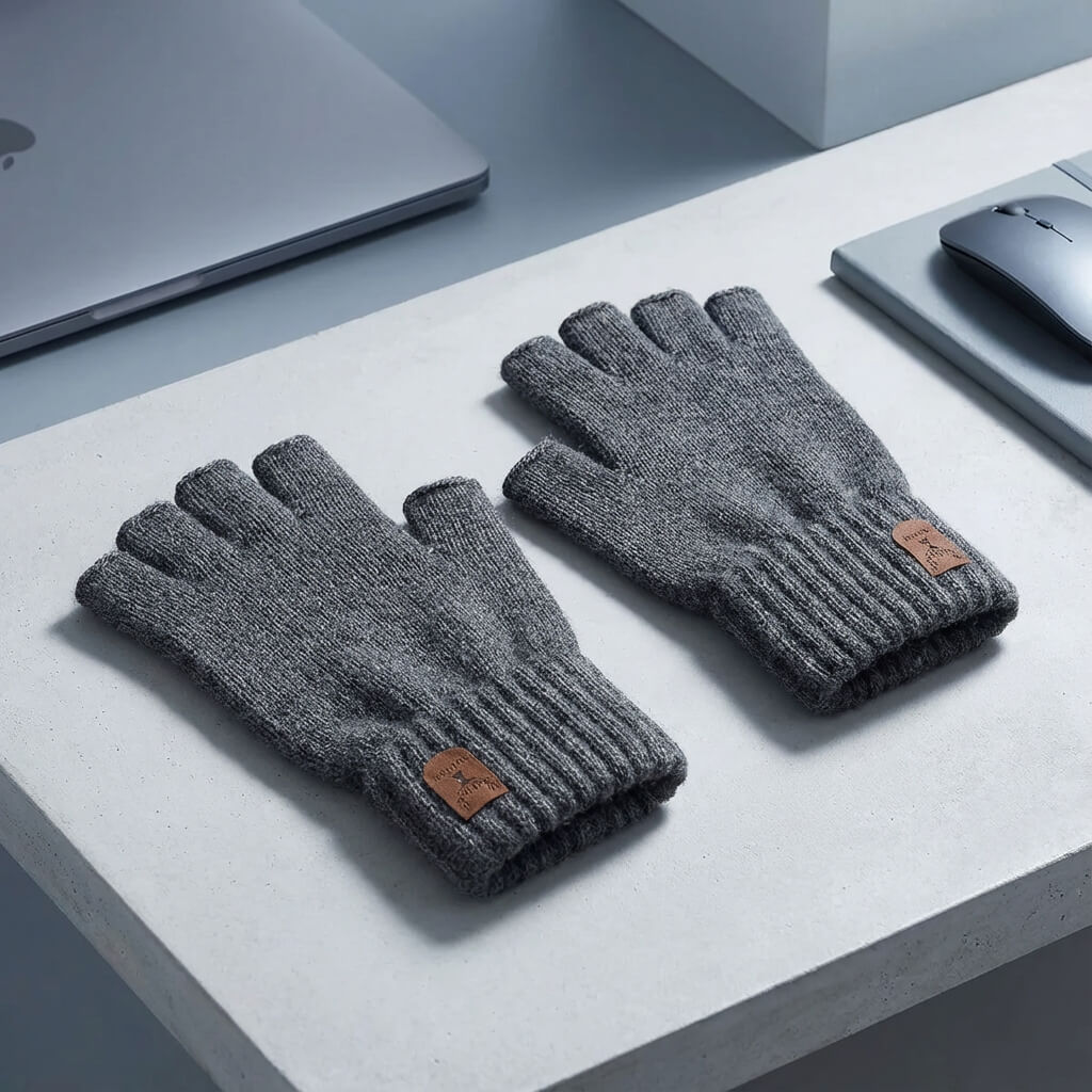 Gants mitaines hiver pour homme – tricot chaud et souple