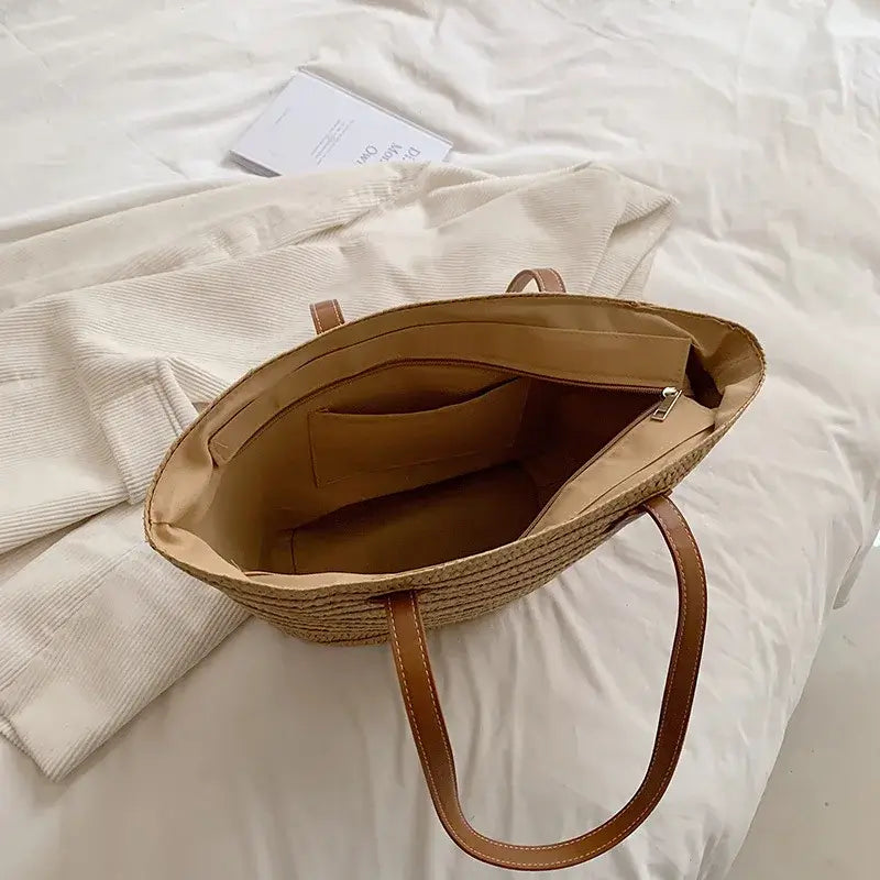 Sac cabas au tressage texturé