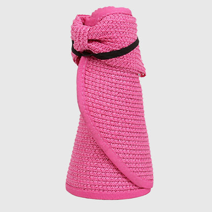 Visière de plage en paille pliable pour femme